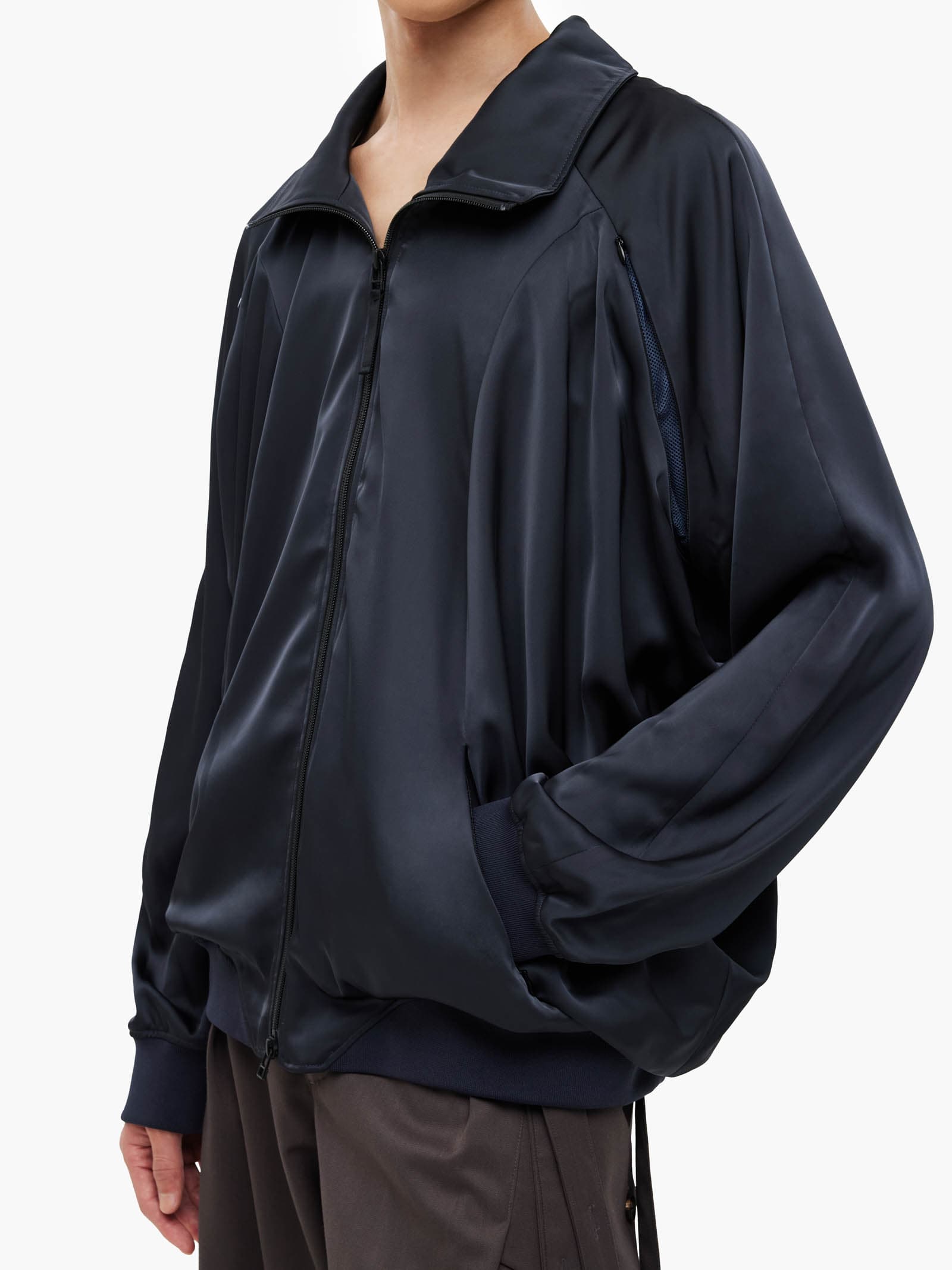 Draped Track Jacket - Navy — vue 7