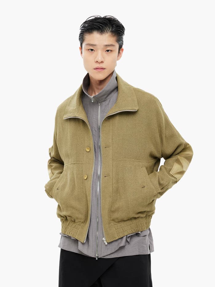 Sun-Bleached Double Front Jacket - Khaki — vue 1