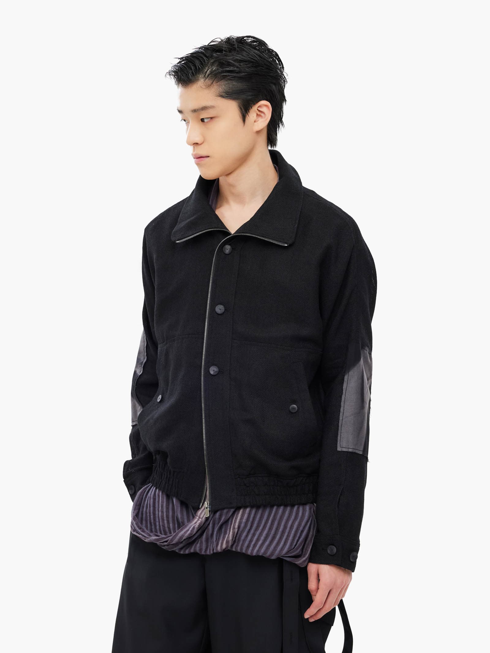 Sun-Bleached Double Front Jacket - Black — vue 4