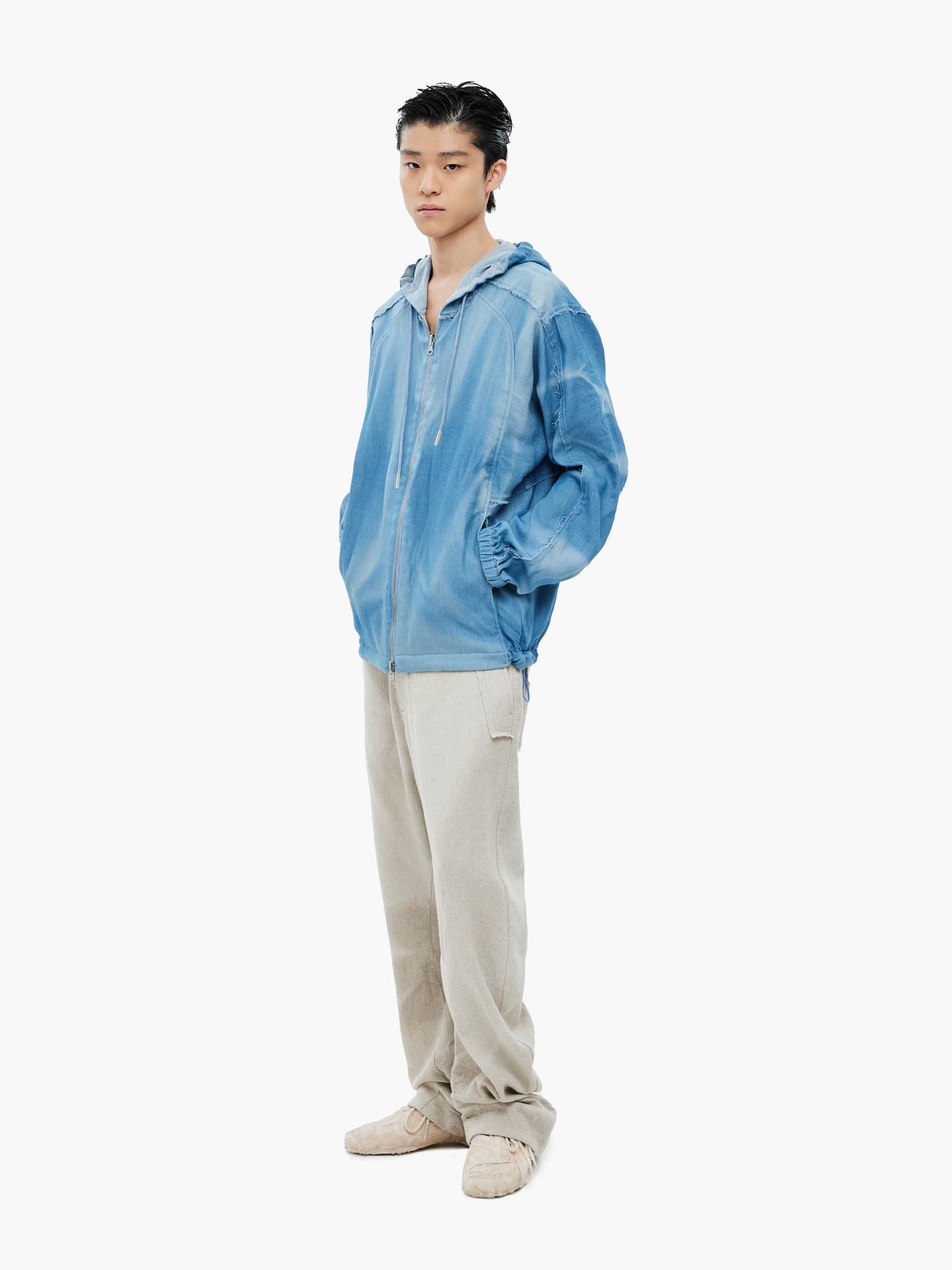 Sun-Bleached Reversible Hood Jacket - Light Blue — vue 2