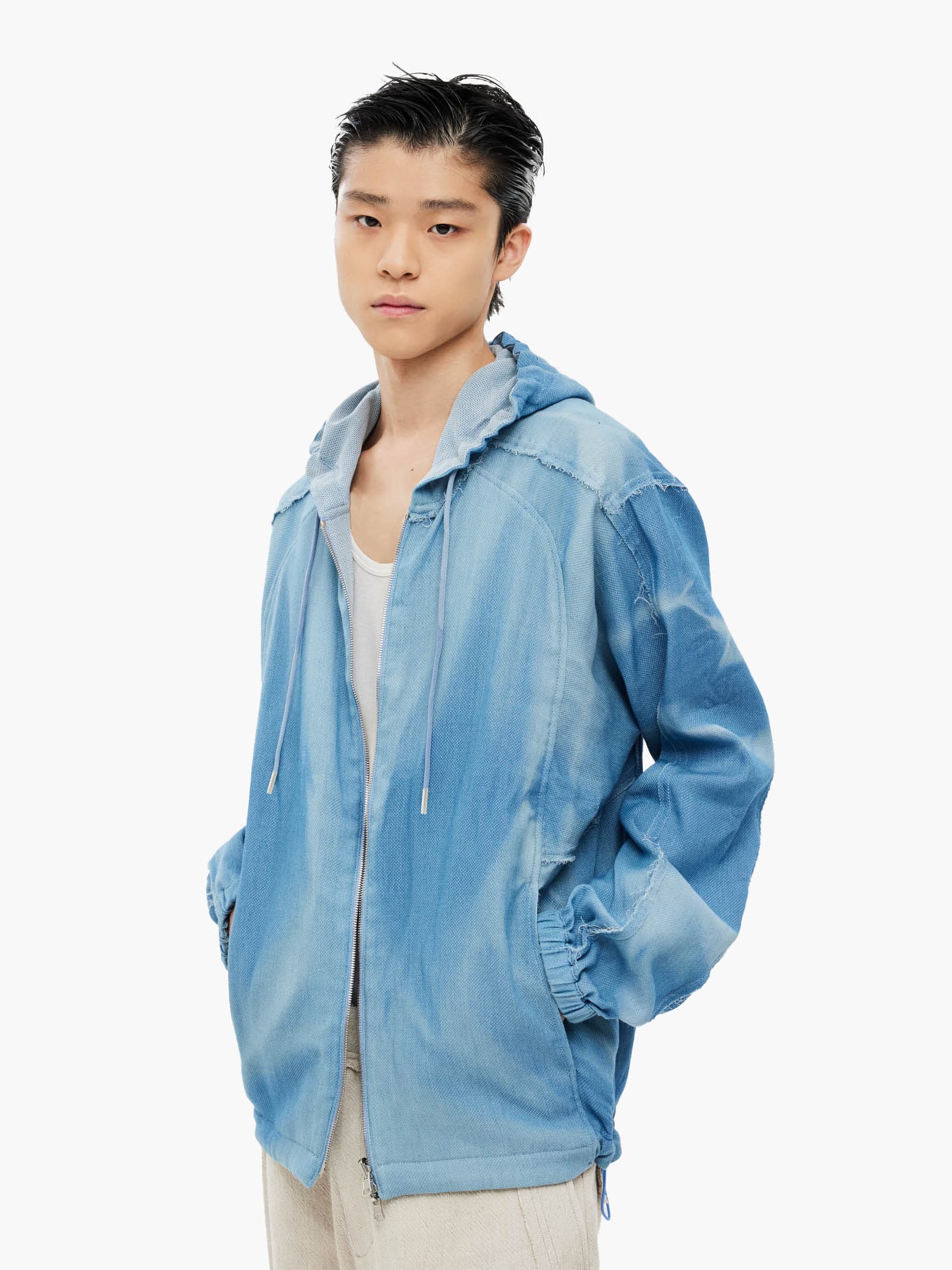 Sun-Bleached Reversible Hood Jacket - Light Blue — vue 3