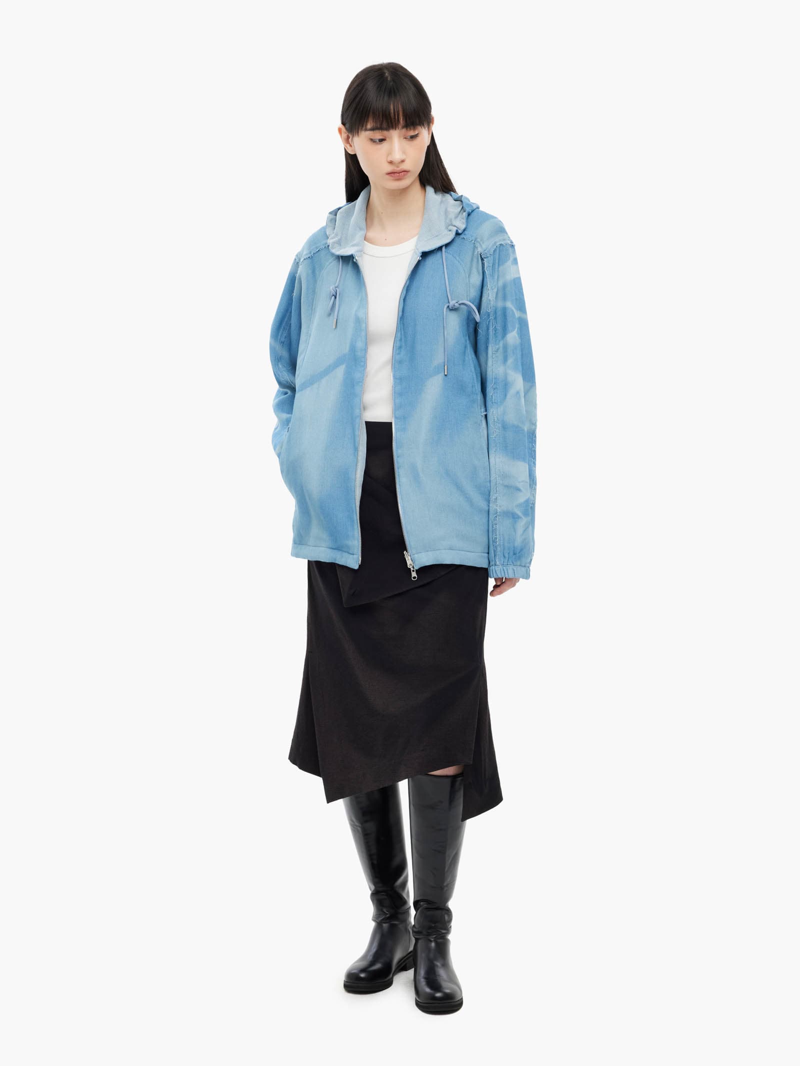 Sun-Bleached Reversible Hood Jacket - Light Blue — vue 6