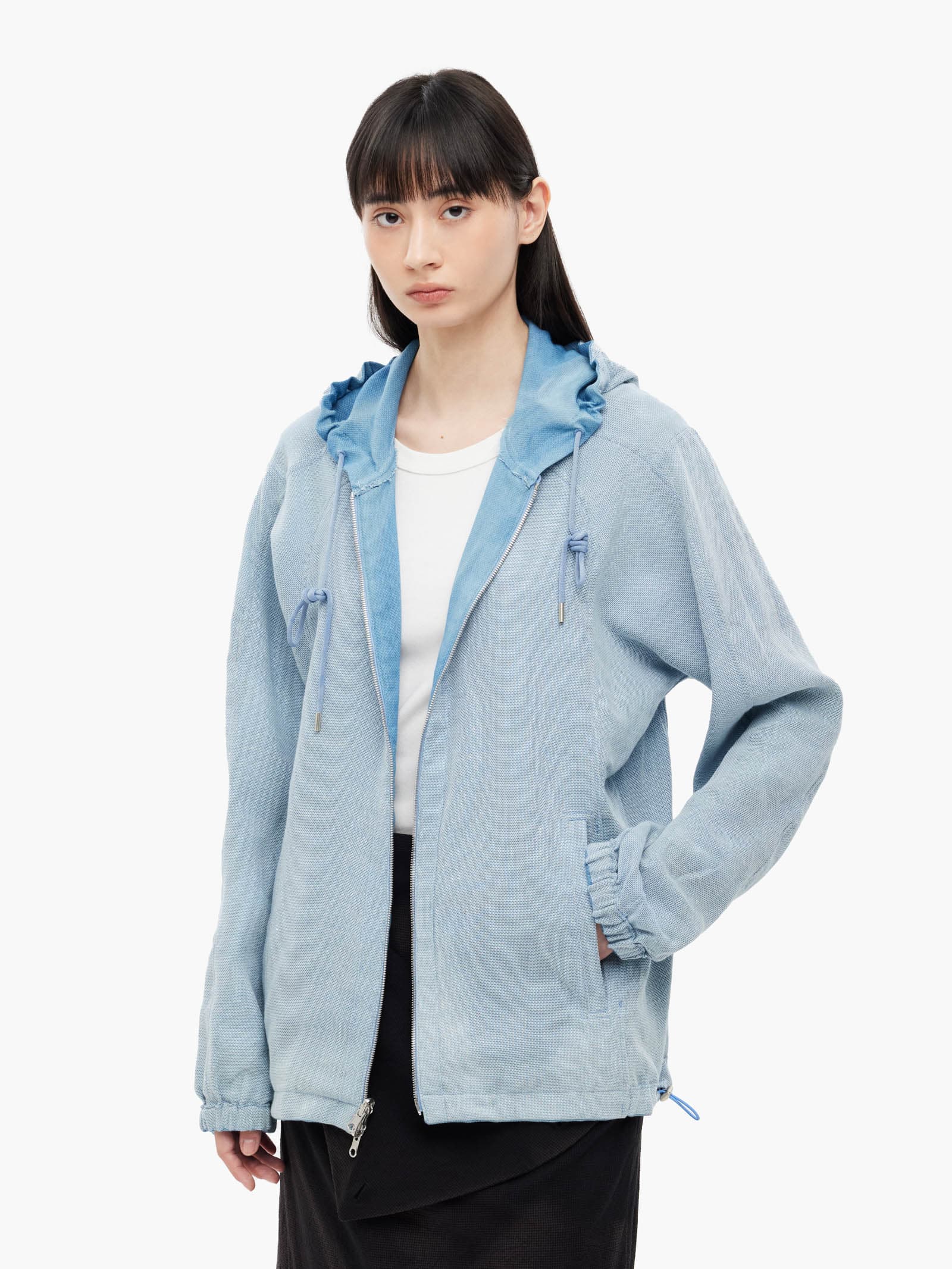Sun-Bleached Reversible Hood Jacket - Light Blue — vue 8
