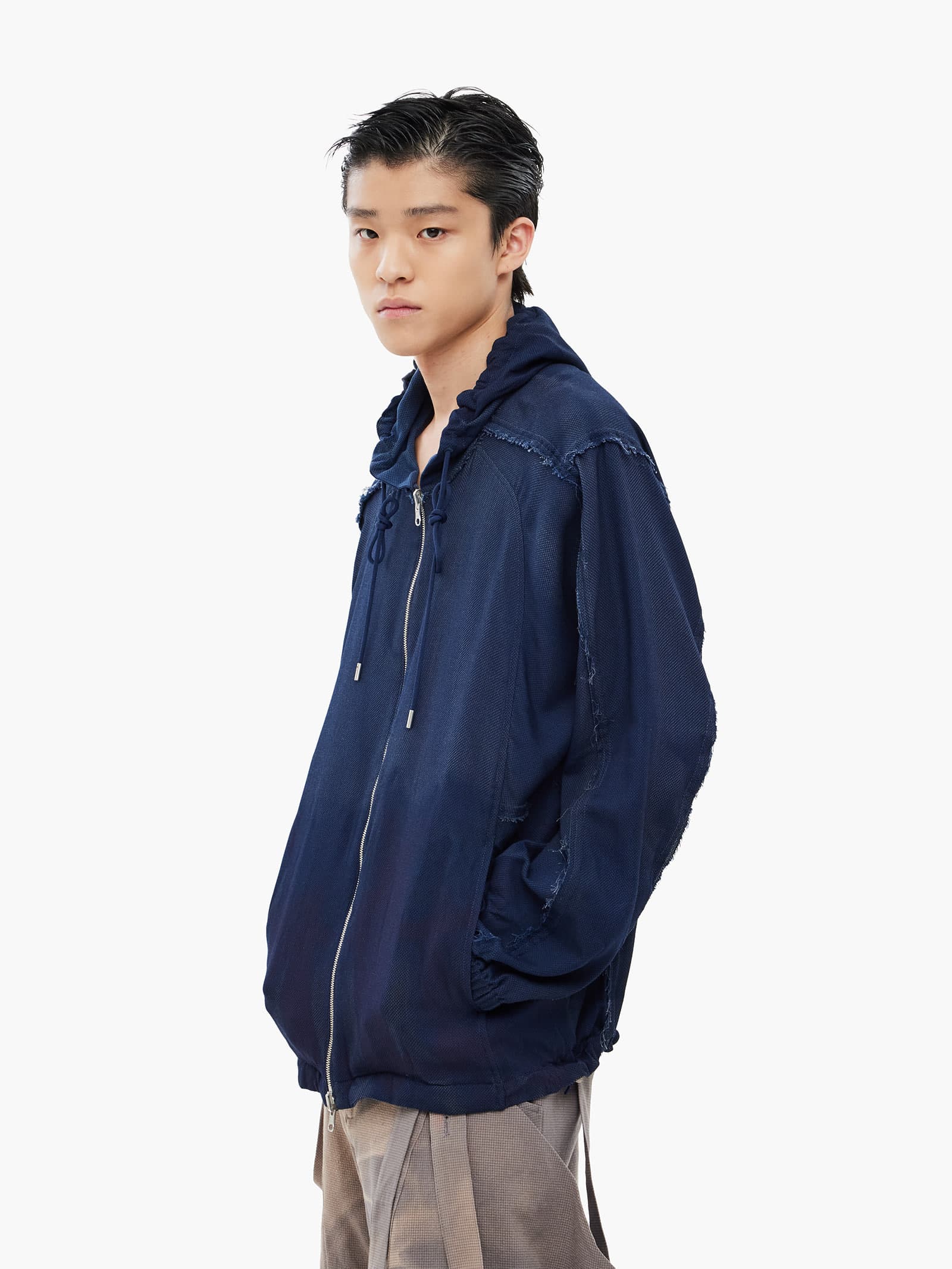 Sun-Bleached Reversible Hood Jacket - Navy — vue 4