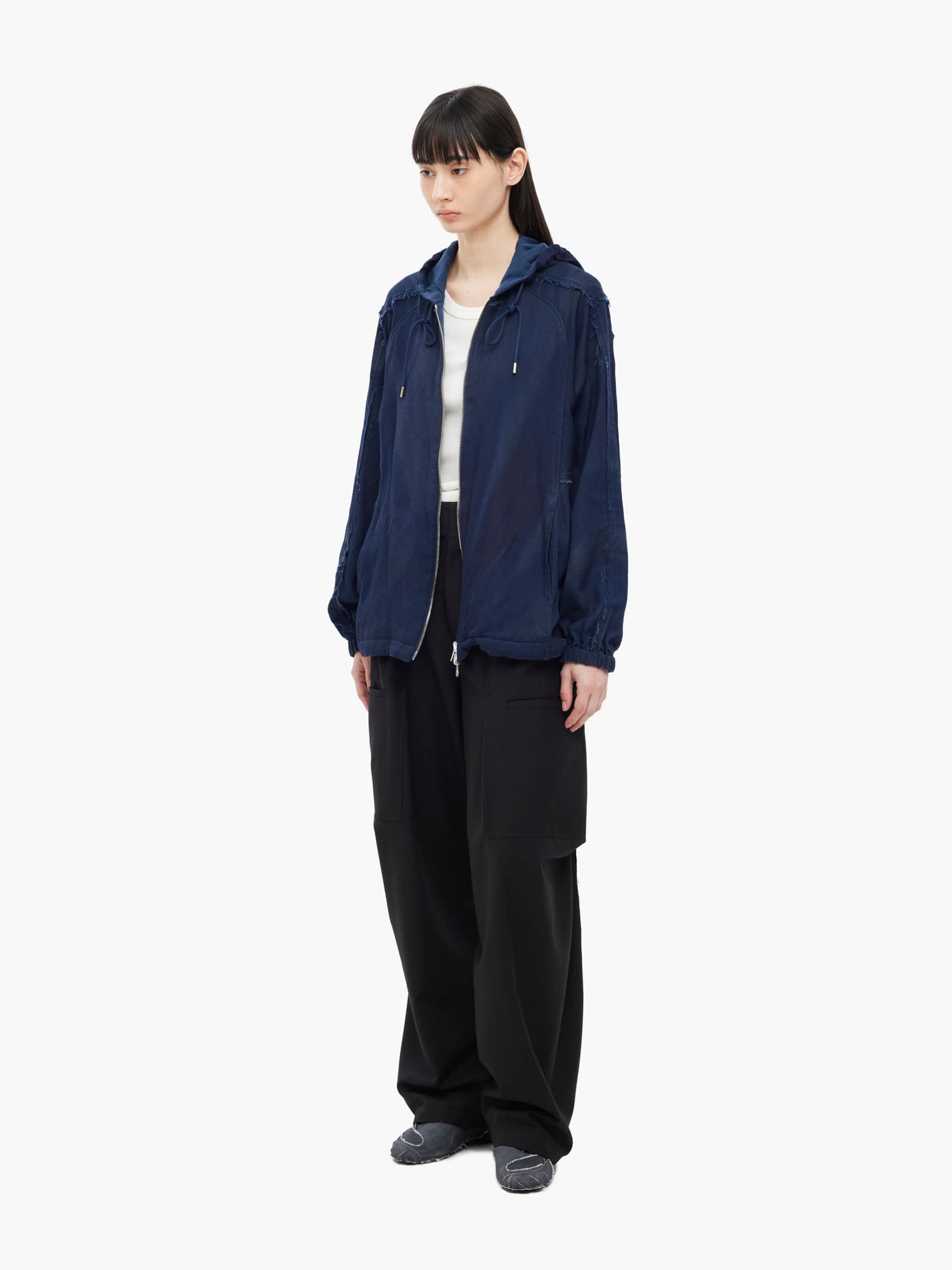 Sun-Bleached Reversible Hood Jacket - Navy — vue 5