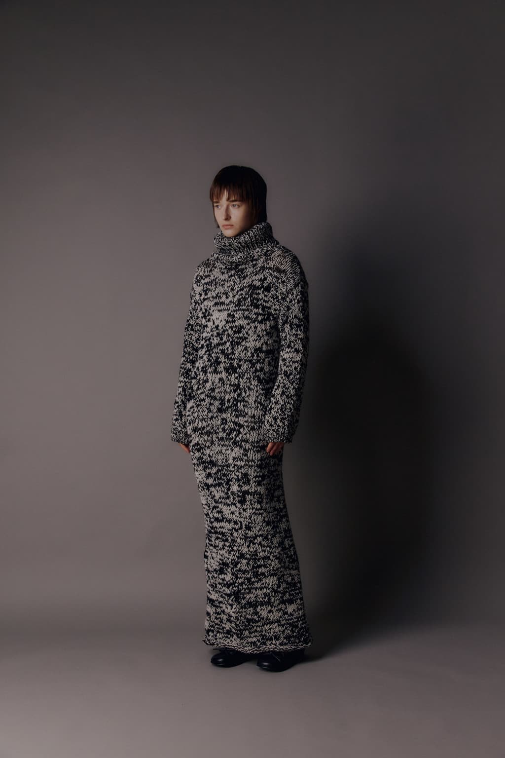 Handcraft Collection - Glen Knit Turtleneck Dress — vue 3