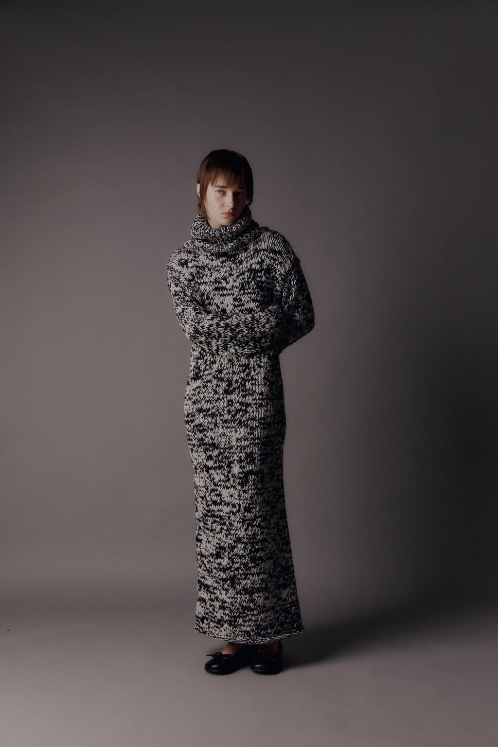 Handcraft Collection - Glen Knit Turtleneck Dress — vue 1