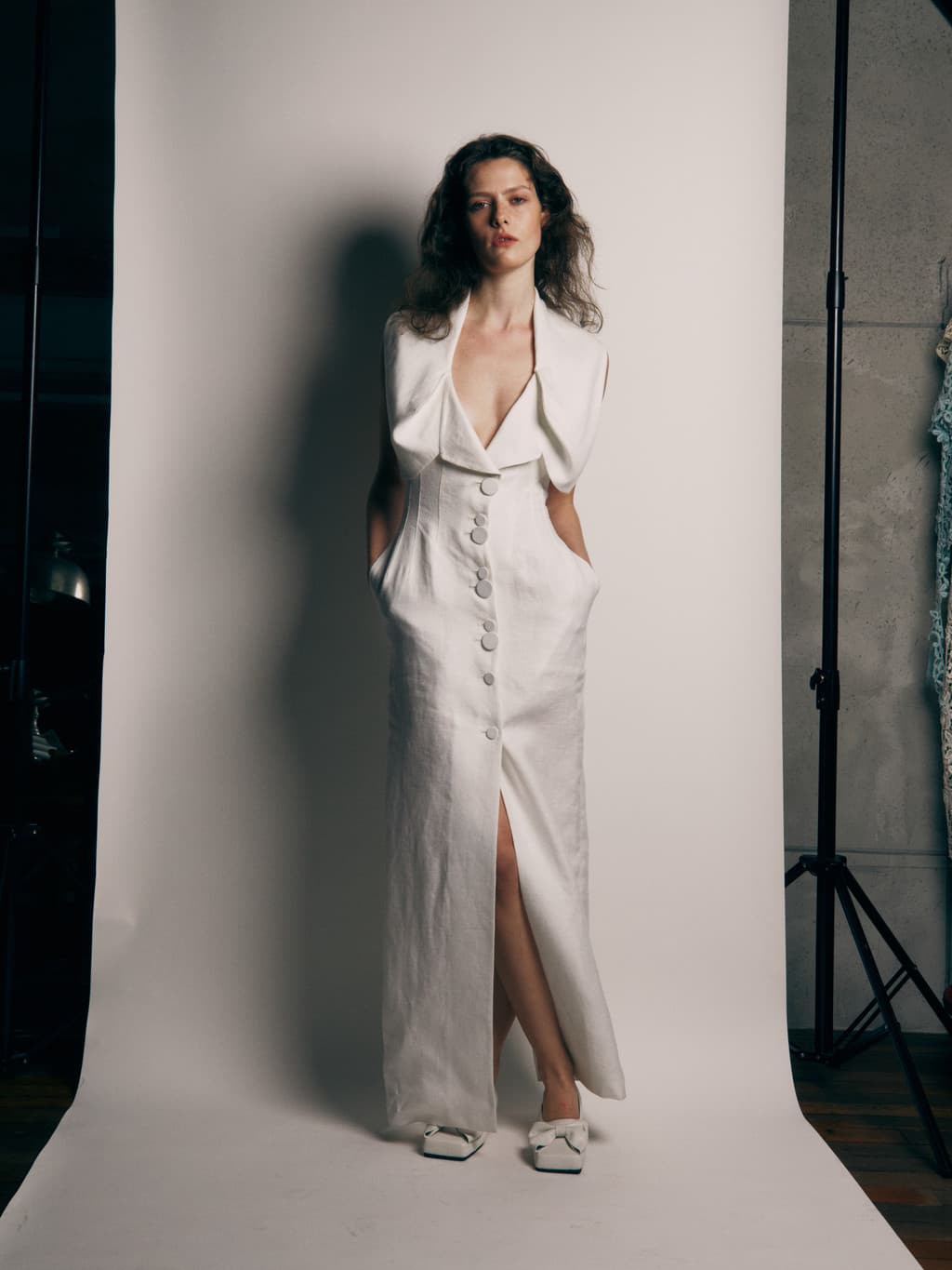Kiwa Halterneck Dress - White — vue 1