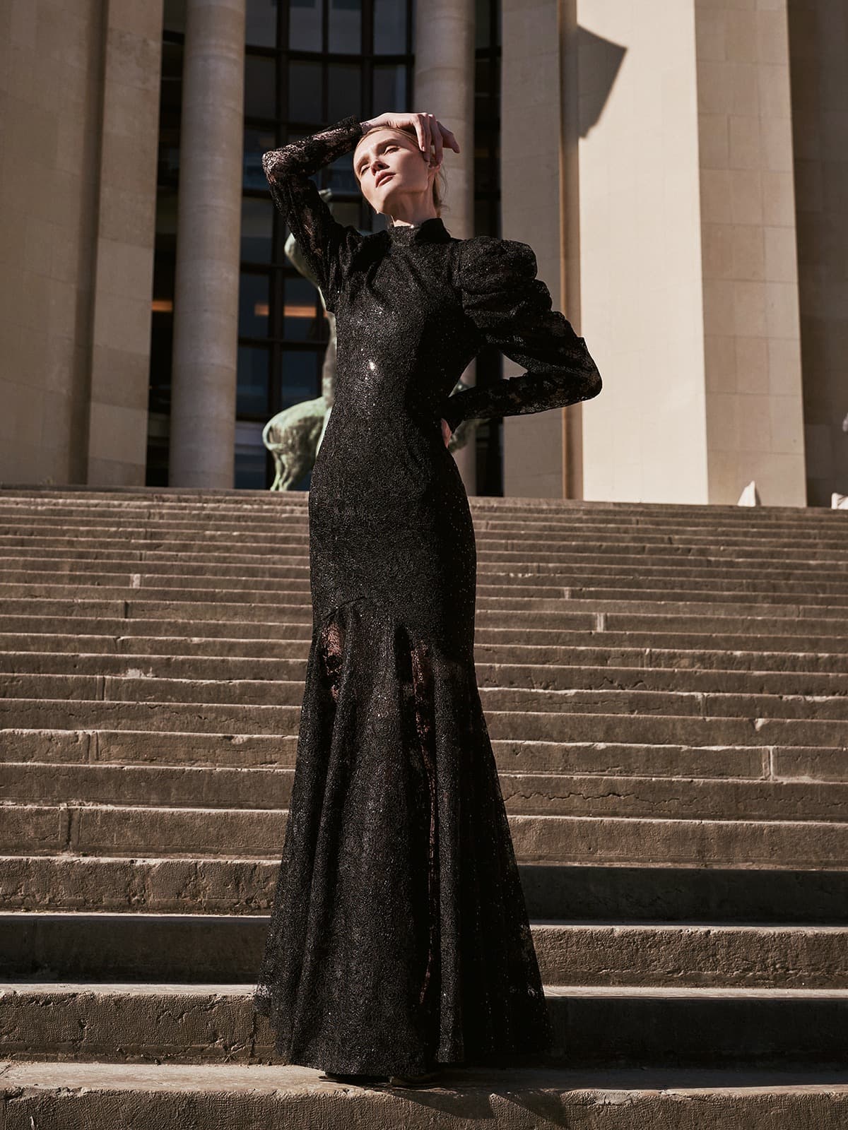 Polyester Dress (Black) — KSH12O2D033