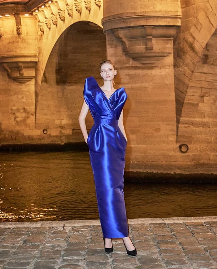 Polyester Dress (Cobalt Blue) — vue 1