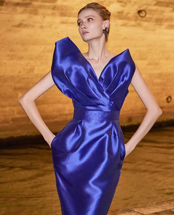 Polyester Dress (Cobalt Blue)
