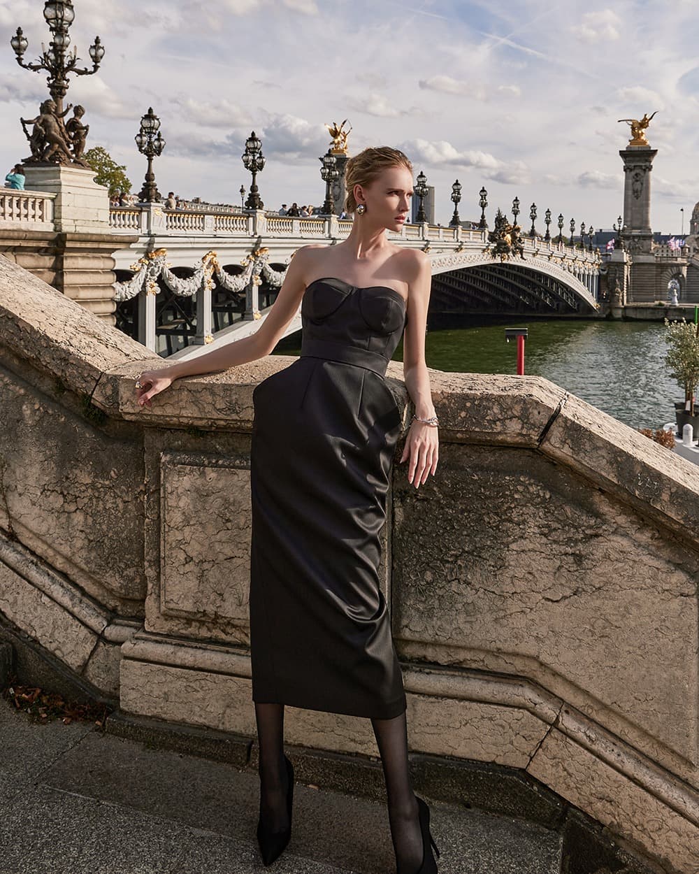 Polyester Dress (Black) — KSH32O2D003