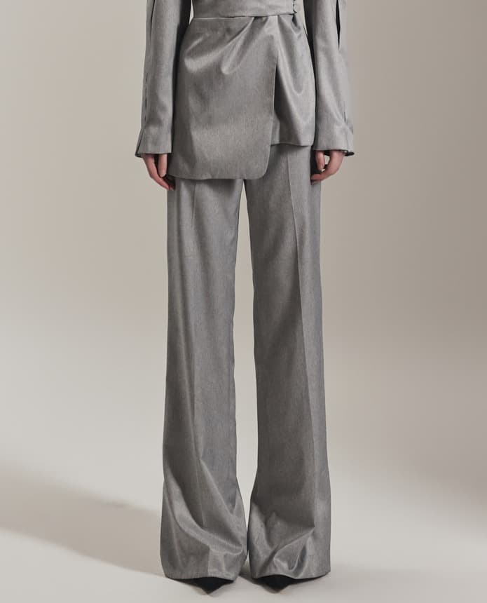 Polyester Trousers (Gray) — 2024 S/S
