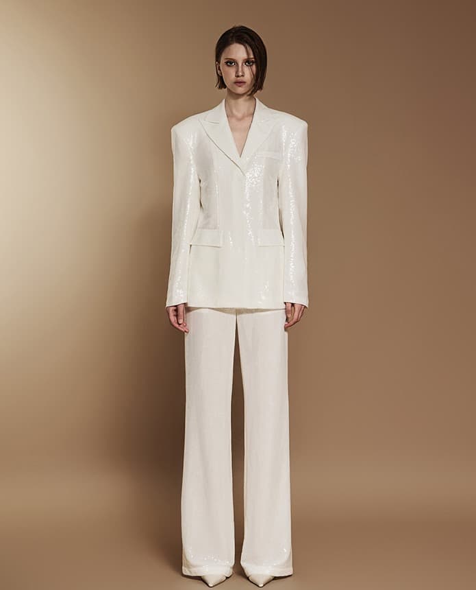 Polyester Trousers (White) — 2024 F/W — vue 1