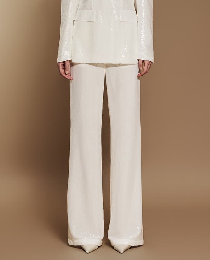Polyester Trousers (White) — 2024 F/W