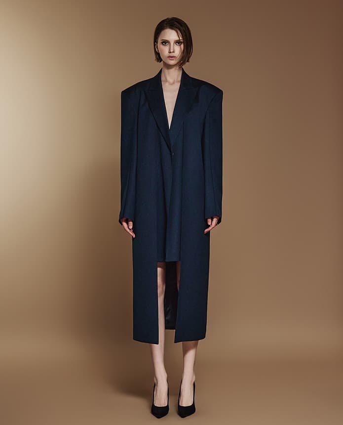 Wool Coat (Navy)
