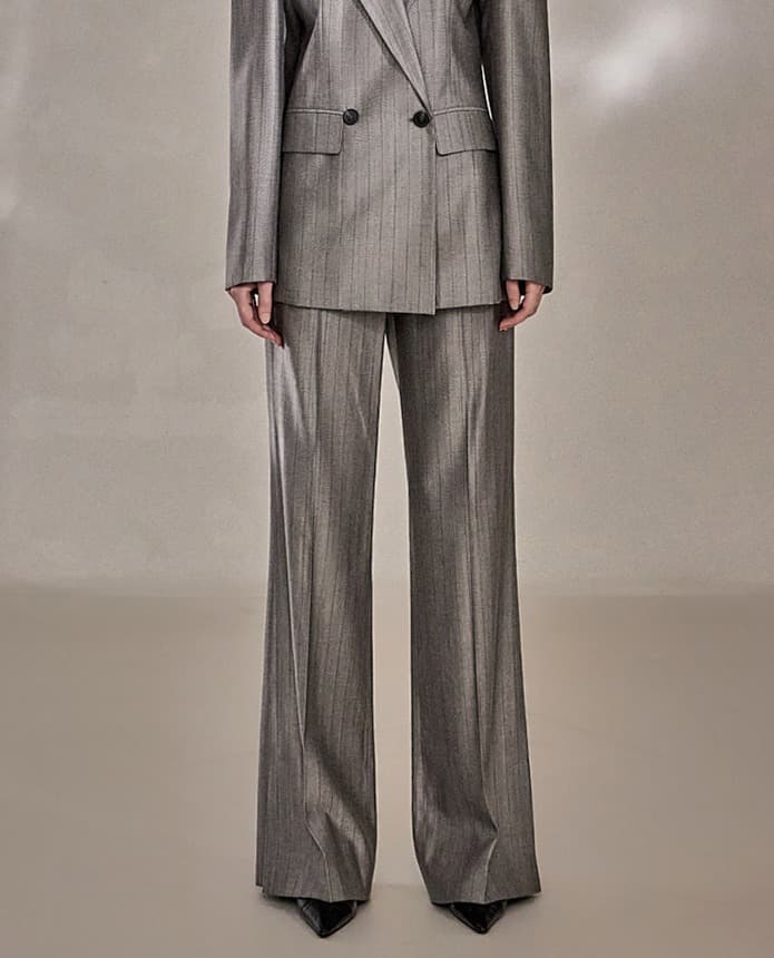 Wool-Polyester Trousers (Gray)