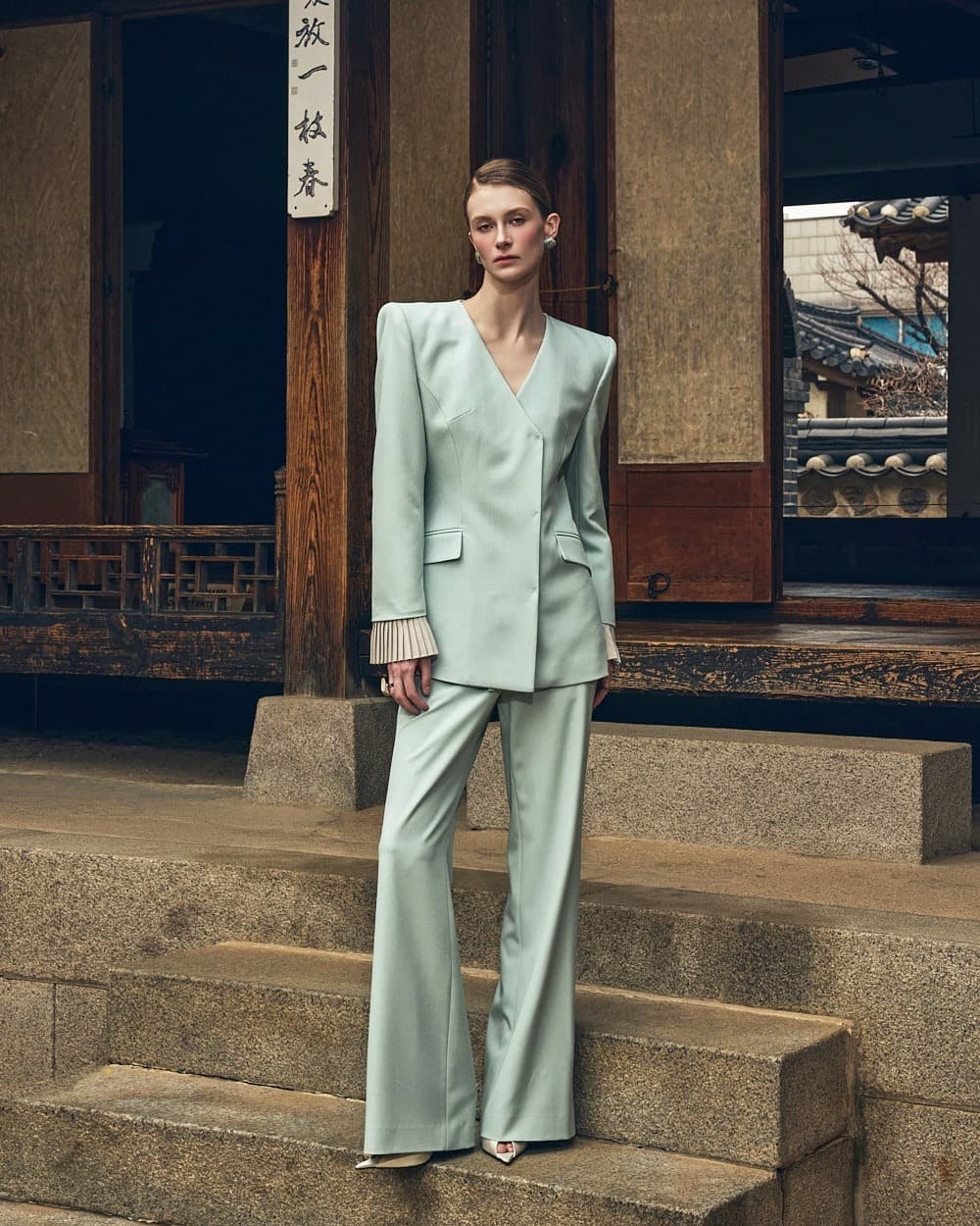 Polyester Jacket & Trousers Set (Mint) — vue 1