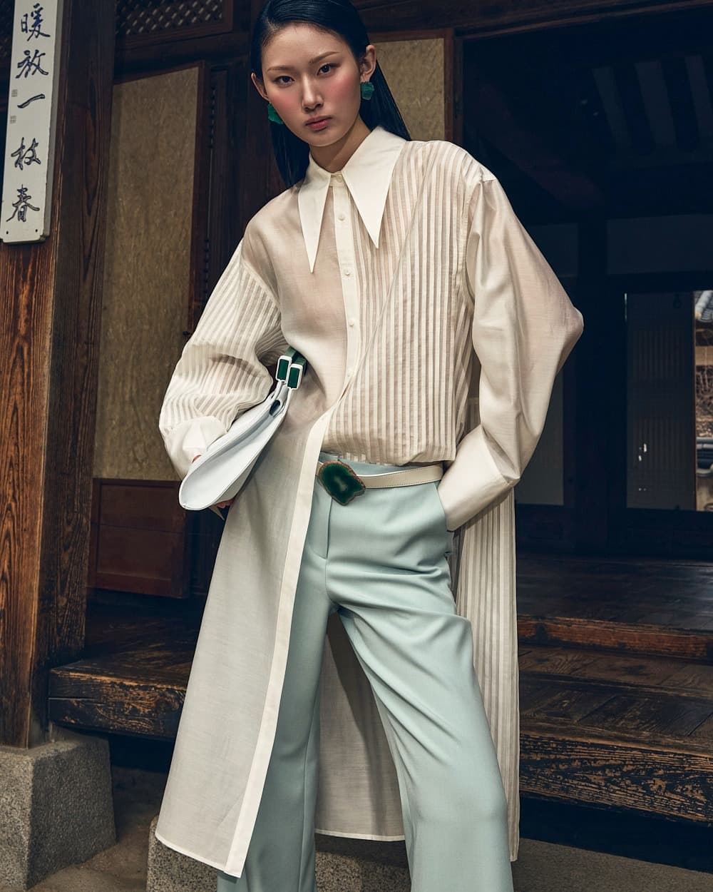 Tencel Long Shirt (White)