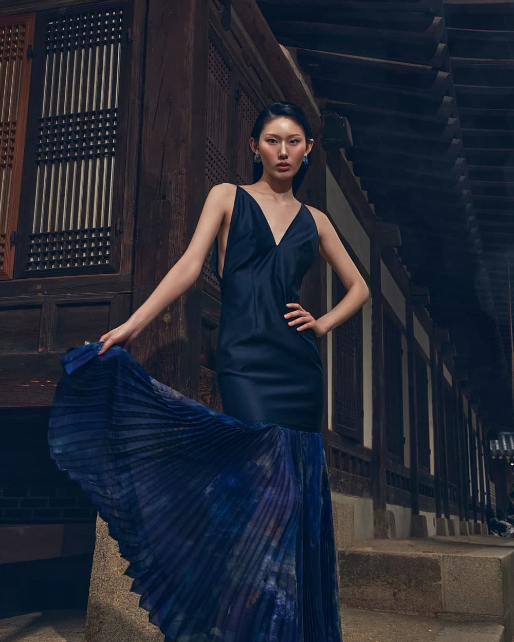 Robe en laine (marine) — vue 4