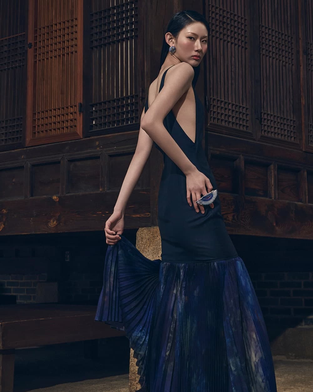 Robe en laine (marine) — vue 7