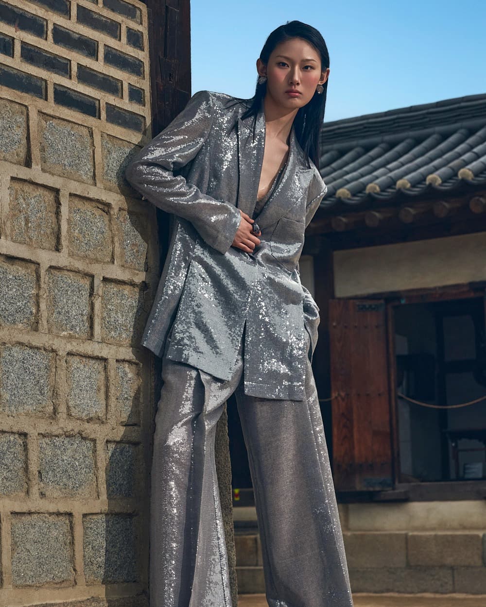 Polyester Tailored Jacket (Gray)