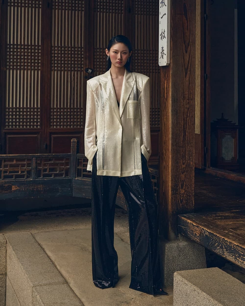Veste tailleur en polyester (ivoire) — vue 5