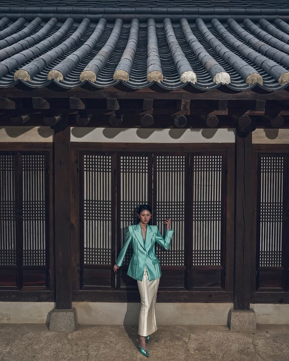 Veste tailleur en laine et soie (menthe) — vue 10