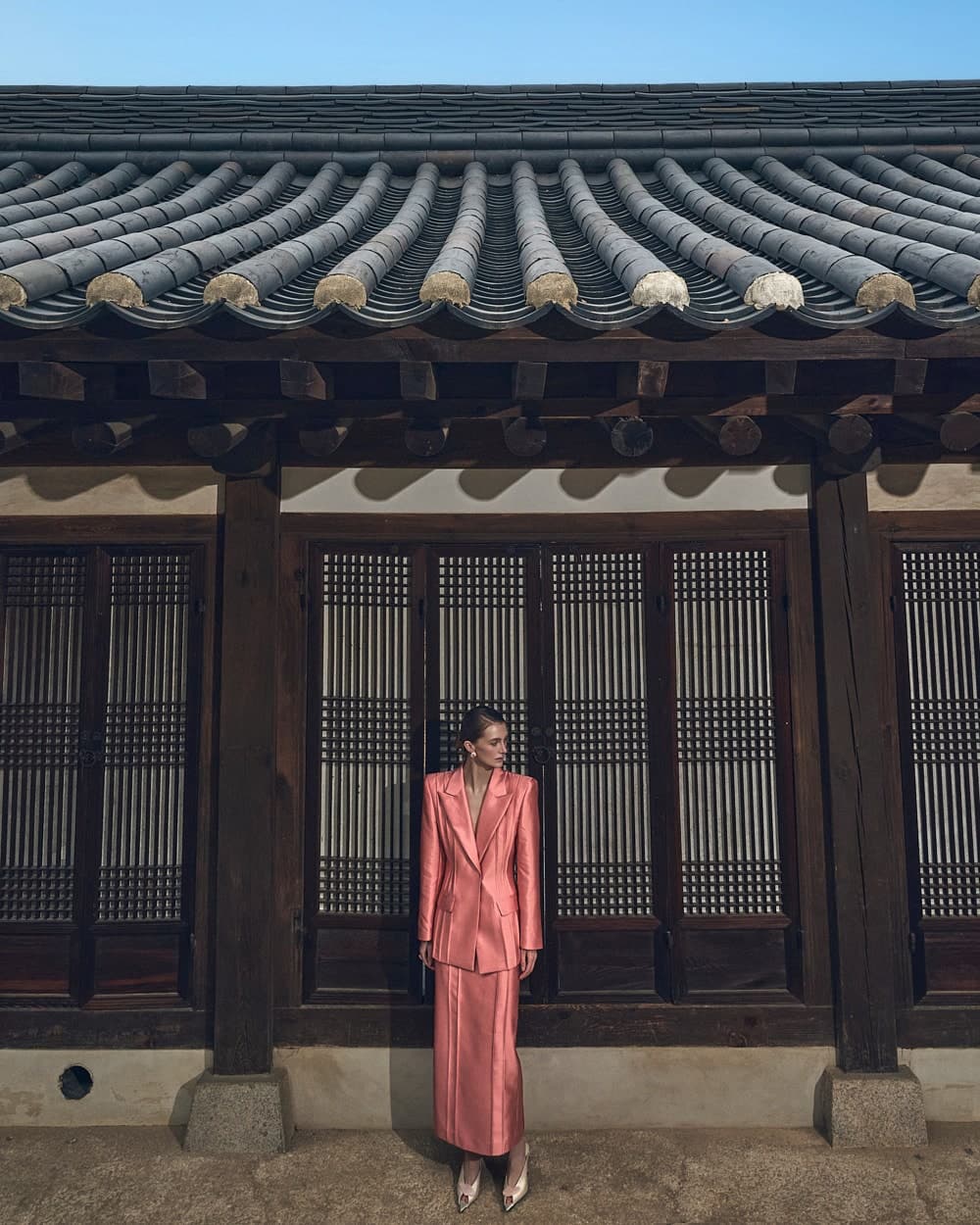 Veste tailleur en laine et soie (rose) — vue 9