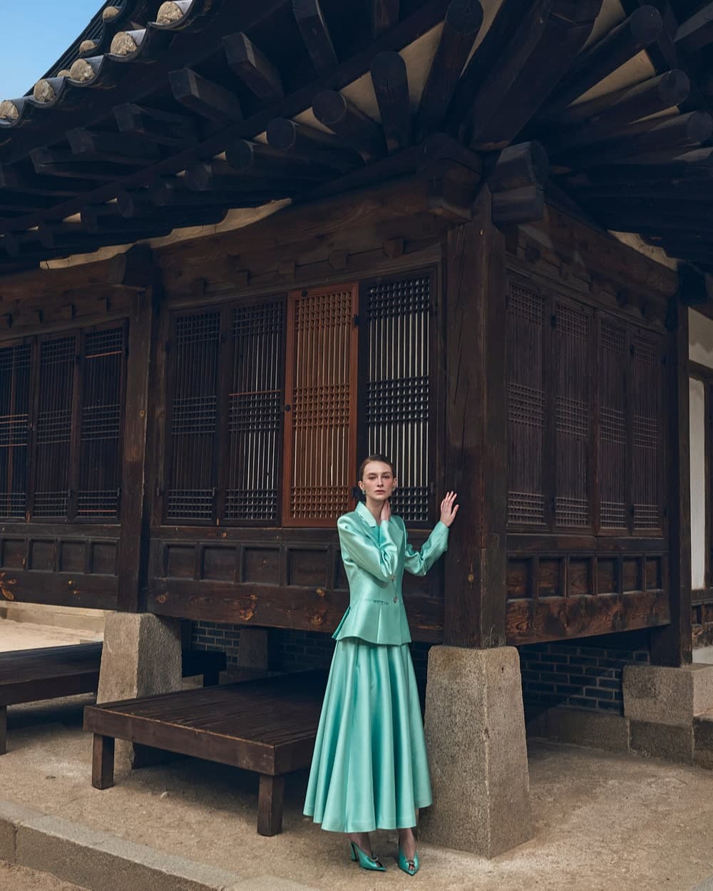 Veste tailleur en laine et soie (menthe) — vue 2
