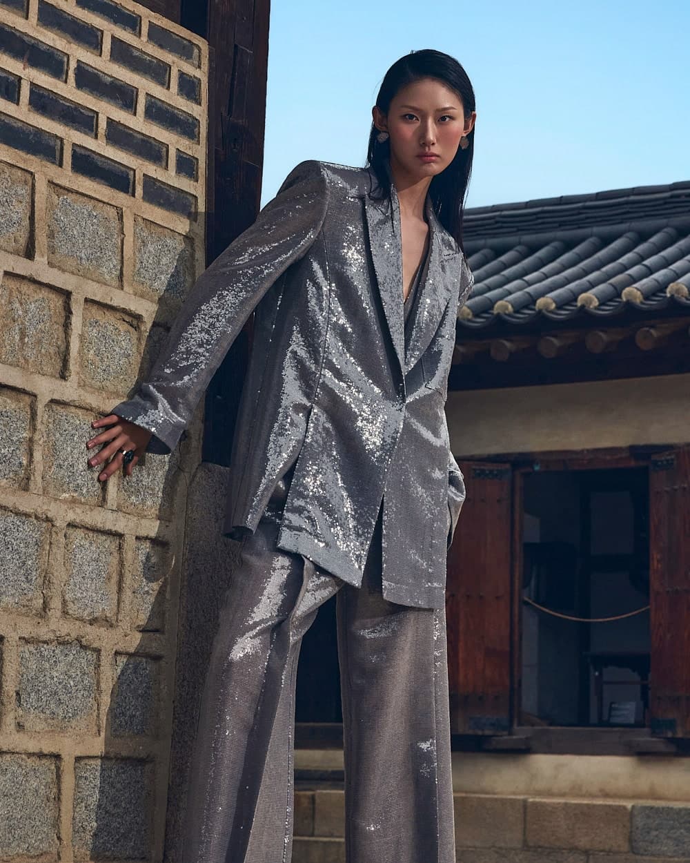 Pantalon en polyester (gris) — vue 8