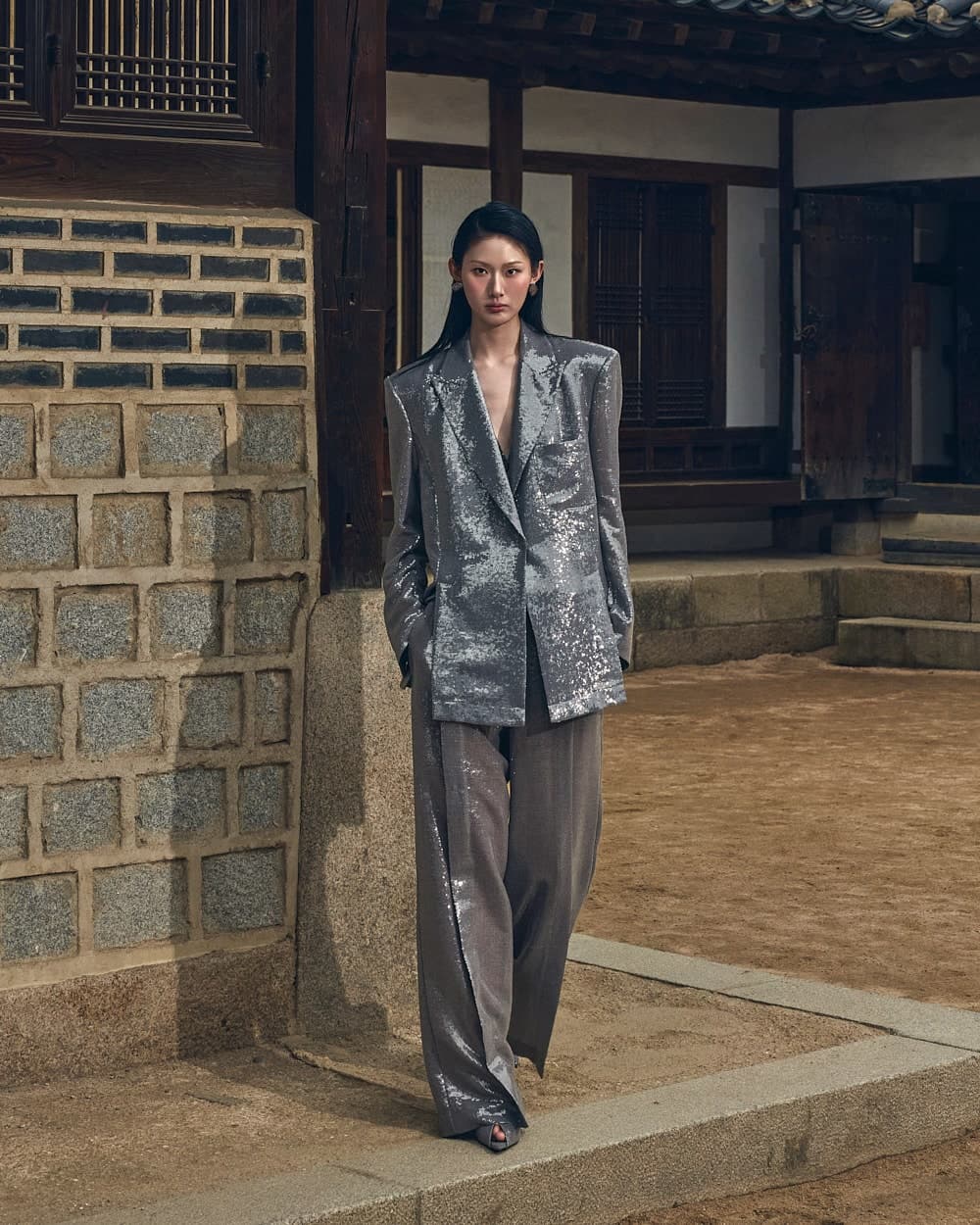 Pantalon en polyester (gris) — vue 10