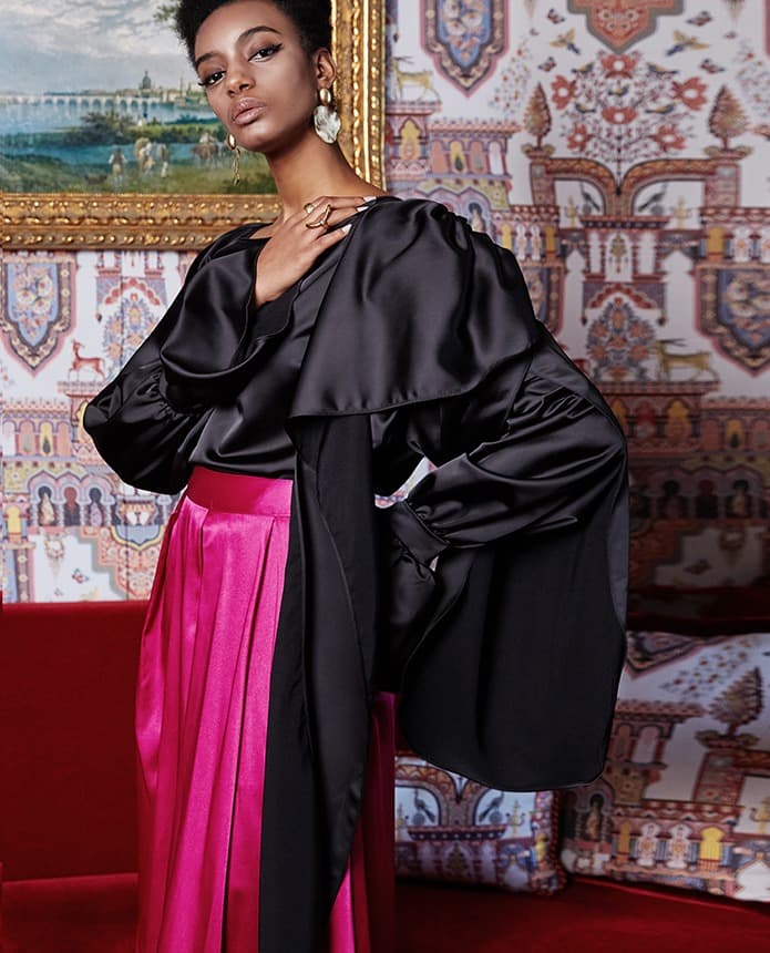 Polyester Blouse (Black) — 2019 F/W