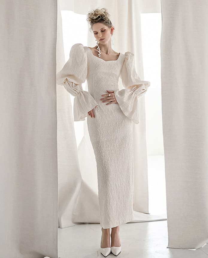 Polyester Dress (Ivory)