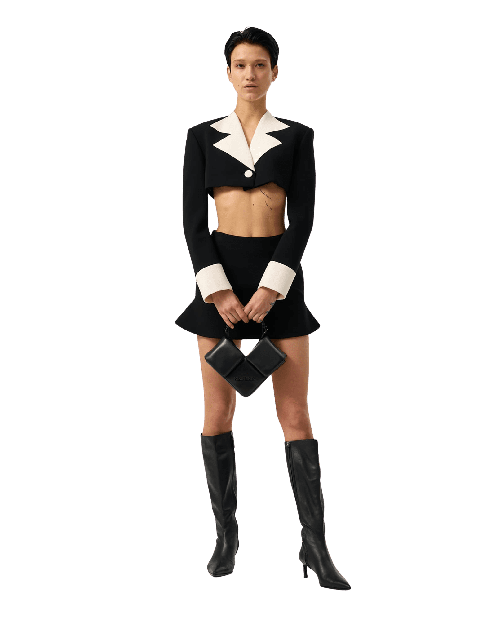 Neo Malevich Cropped Jacket (Black)