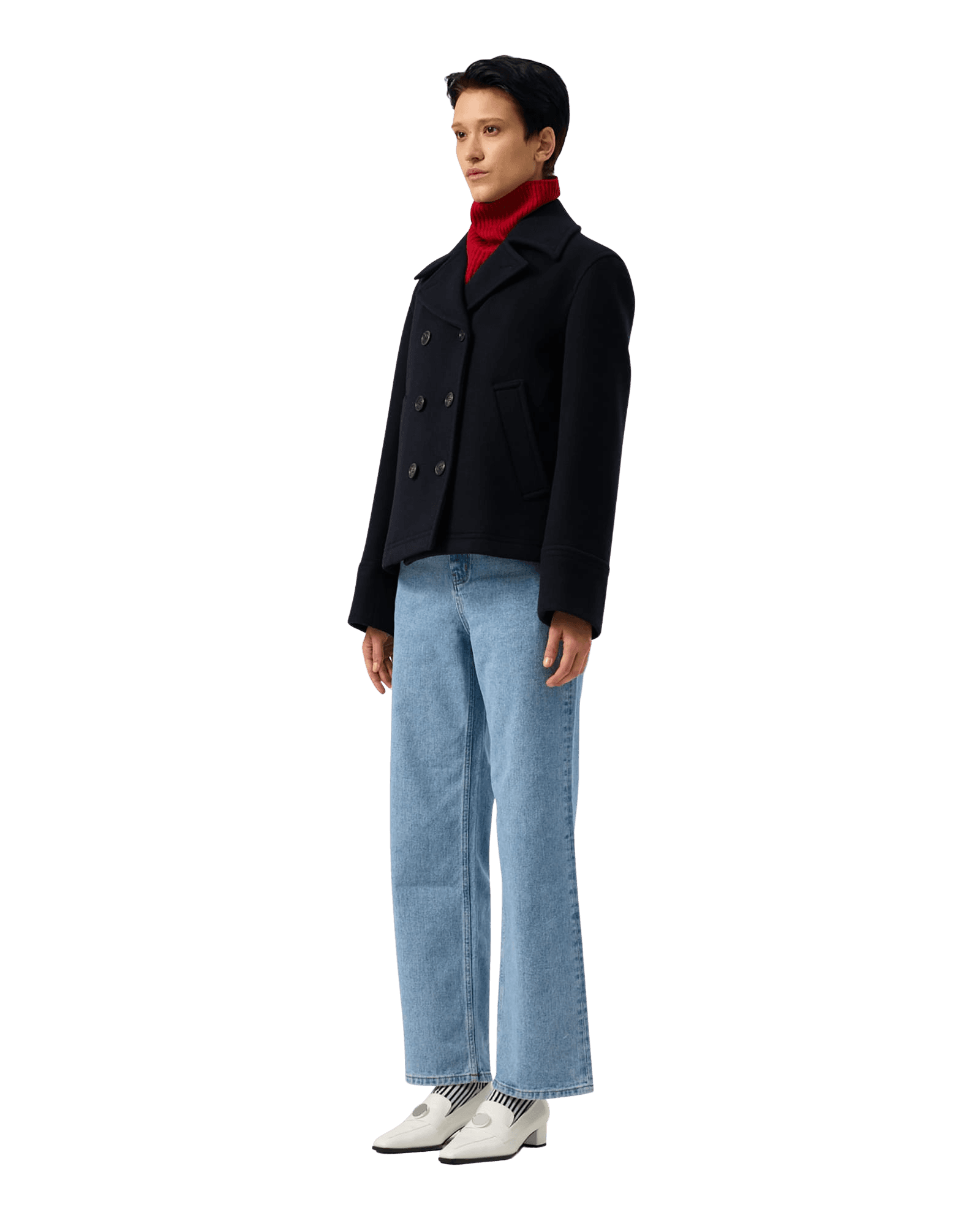 Classic Pea Coat (Dark Navy) — vue 3
