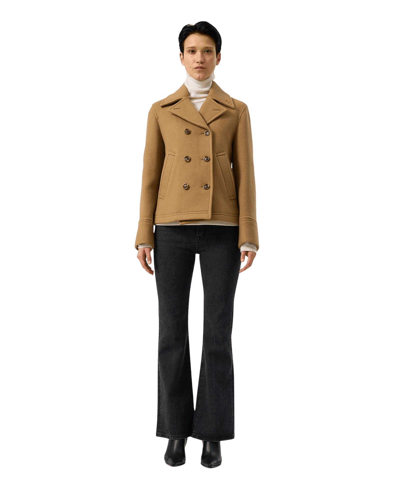 Classic Pea Coat (Beige) — vue 2