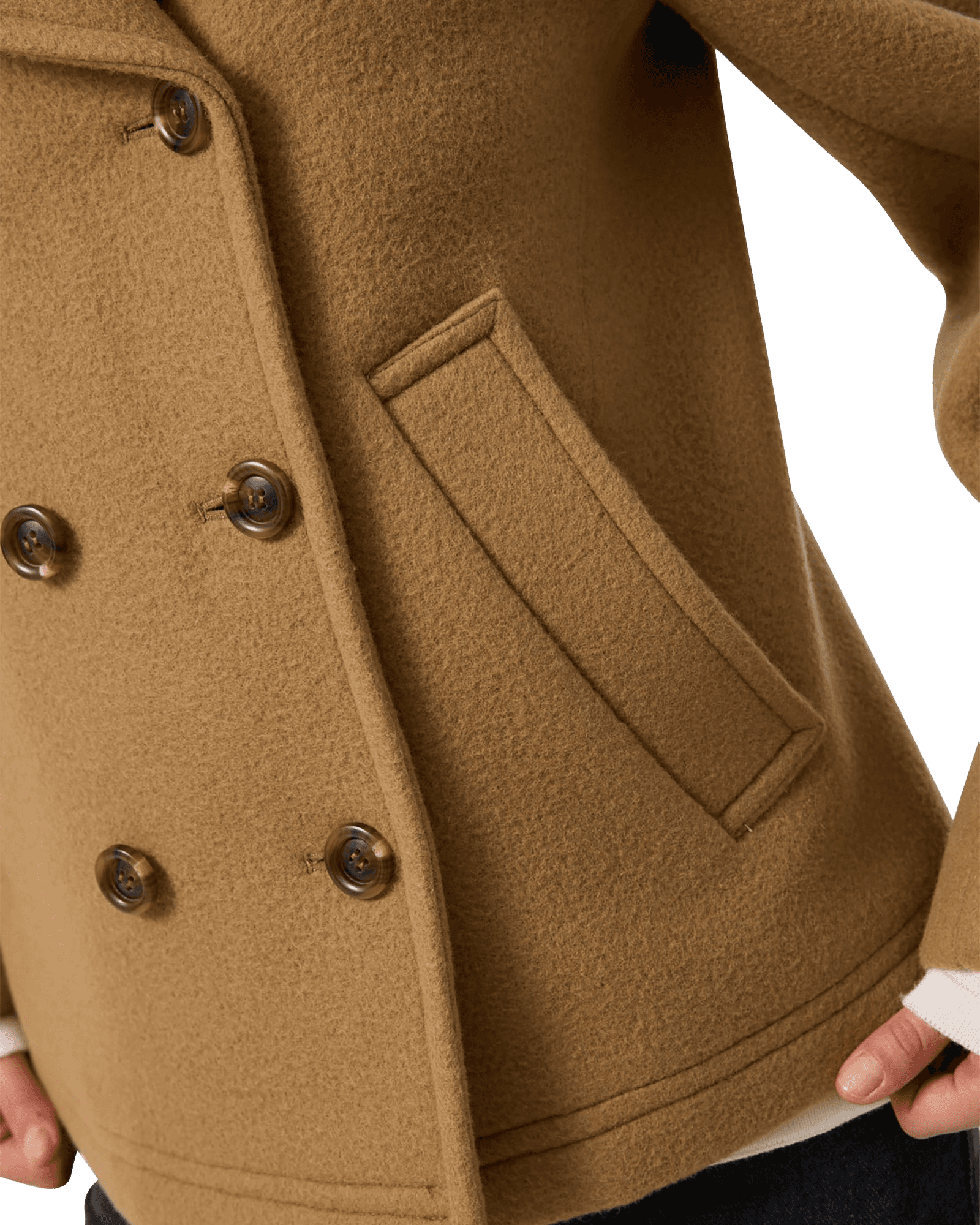 Classic Pea Coat (Beige) — vue 11