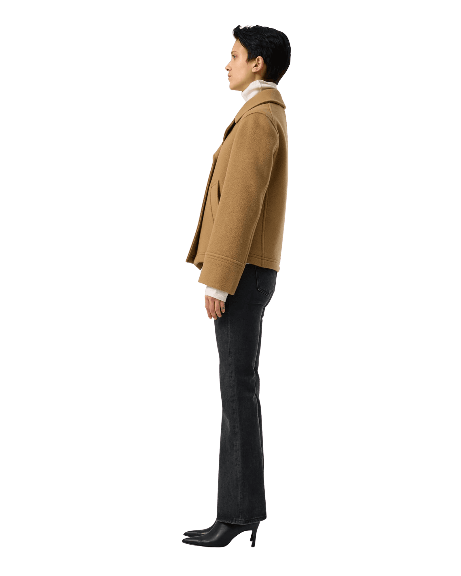 Classic Pea Coat (Beige) — vue 4