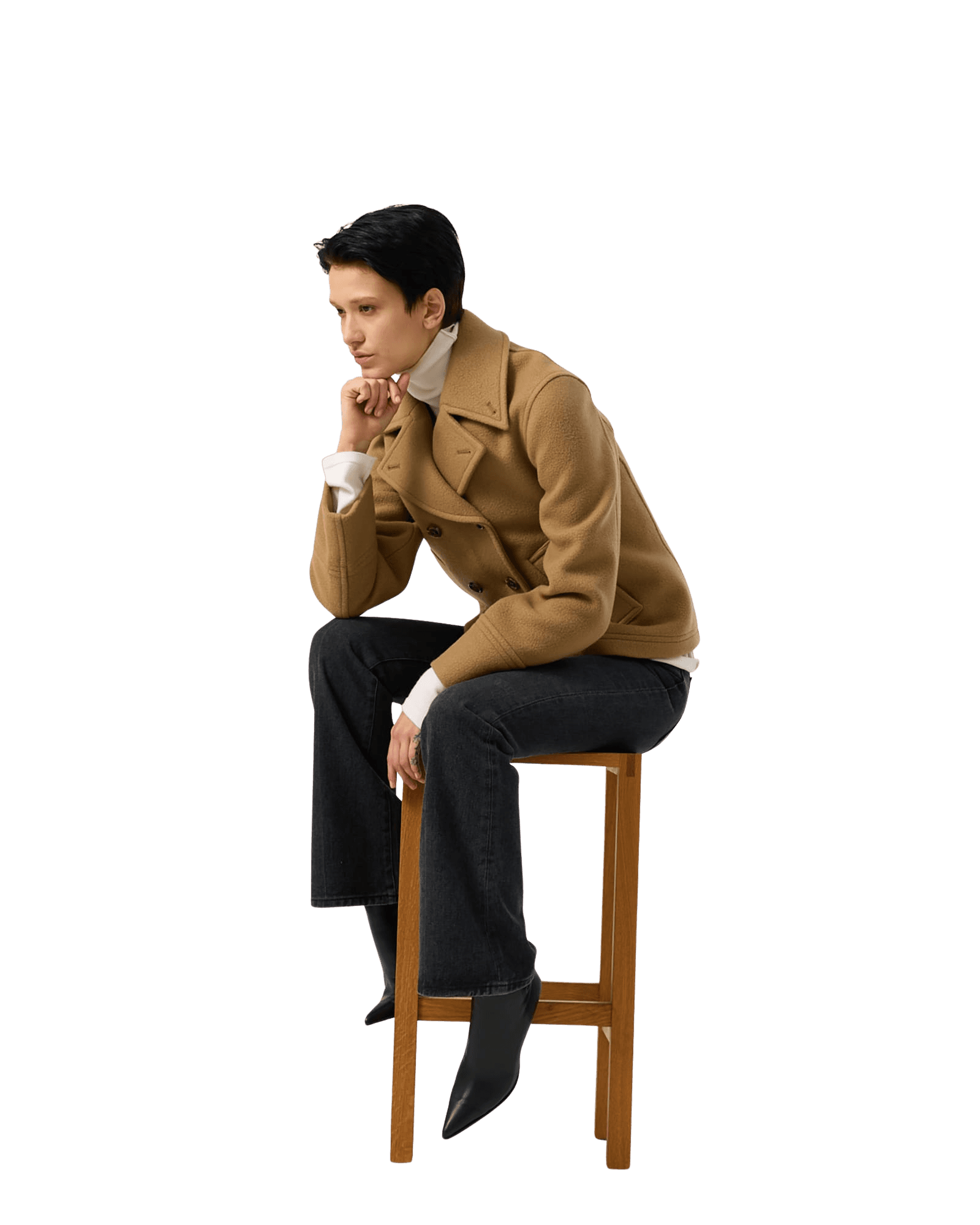 Classic Pea Coat (Beige) — vue 6