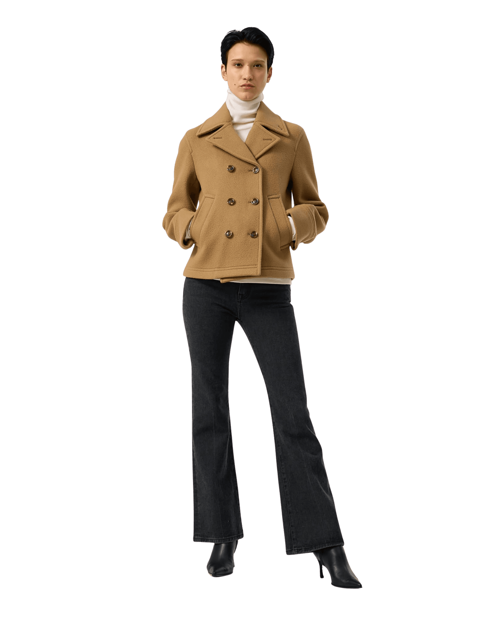Classic Pea Coat (Beige)