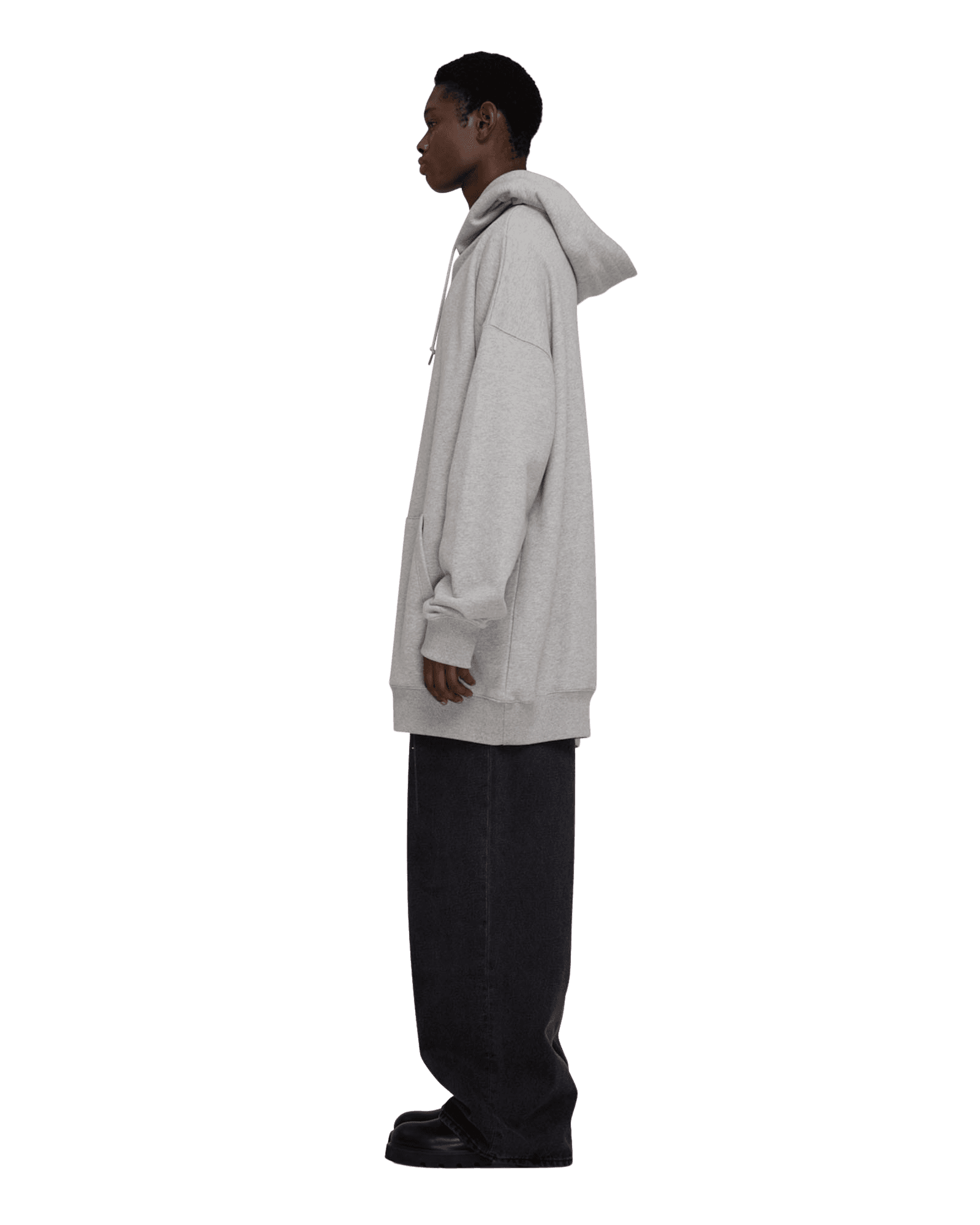 Heart Patch Oversized Hoodie (Grey) — vue 3