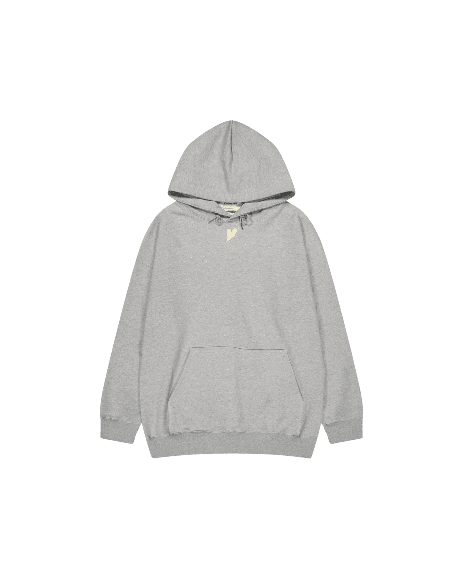 Heart Patch Oversized Hoodie (Grey) — vue 6