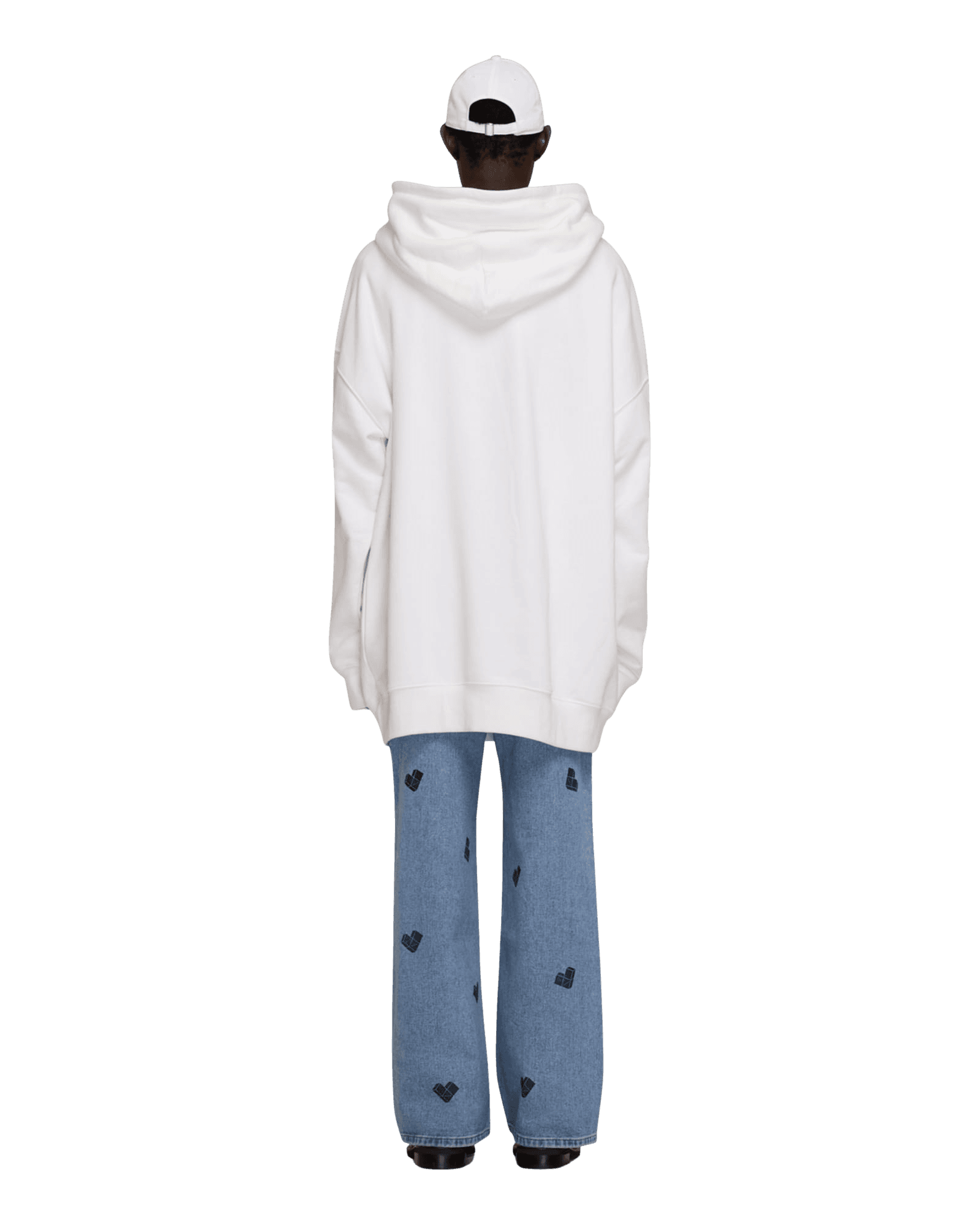 Heart Patch Oversized Hoodie (Black) — vue 14