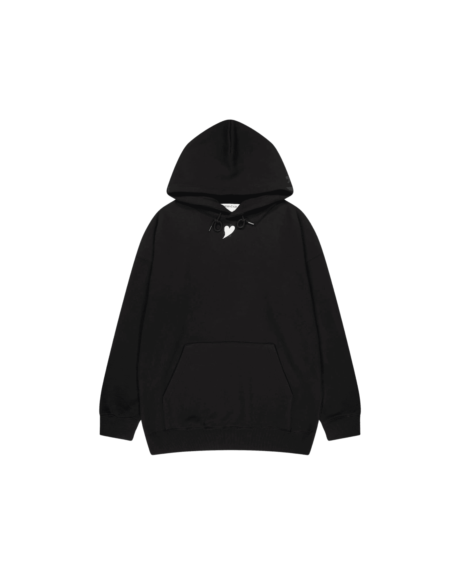 Heart Patch Oversized Hoodie (Black) — vue 16