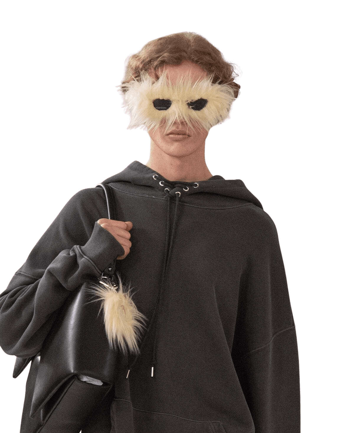 Upcycled Eyelet Hoodie (Grey) — vue 2