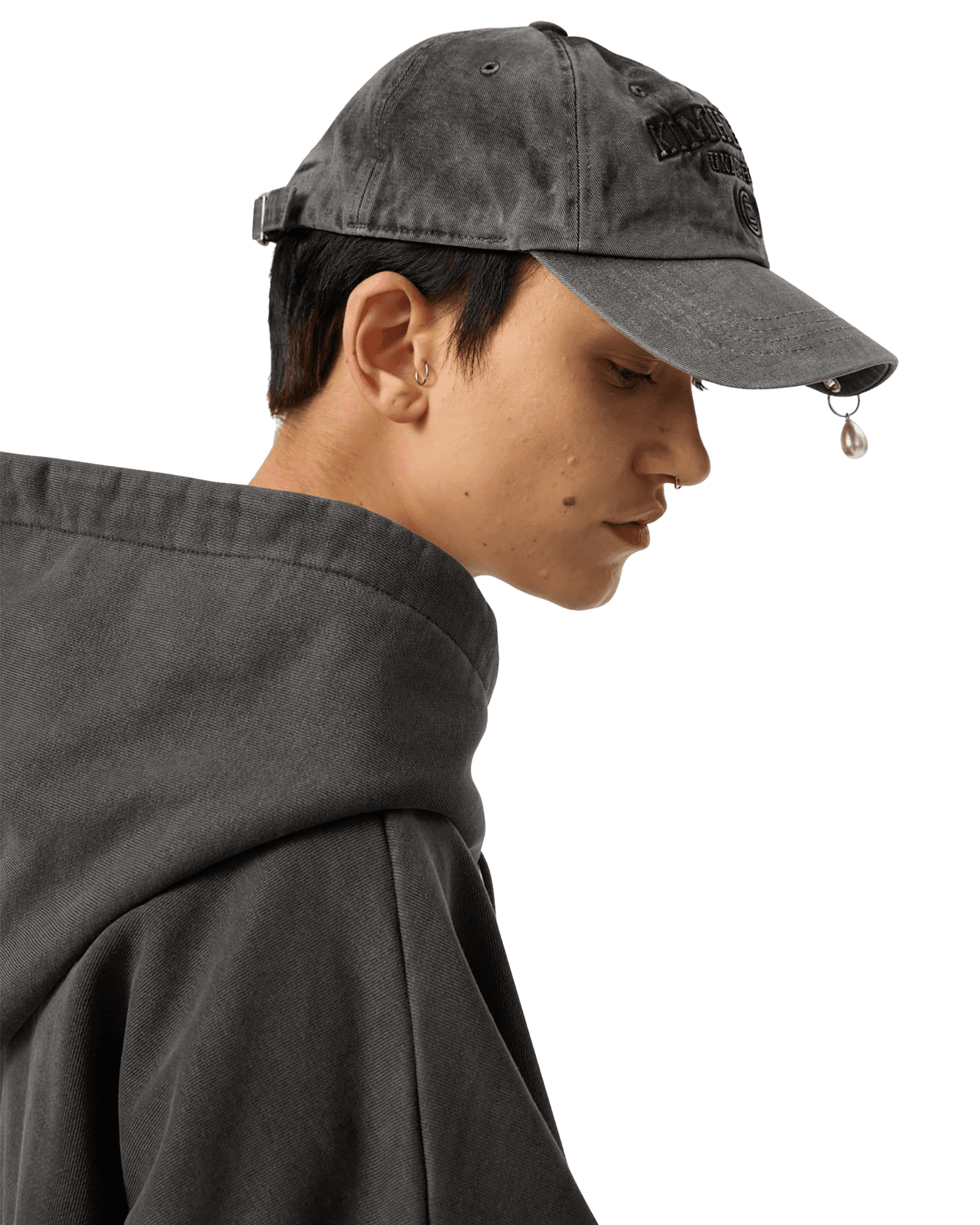 Upcycled Eyelet Hoodie (Grey) — vue 17