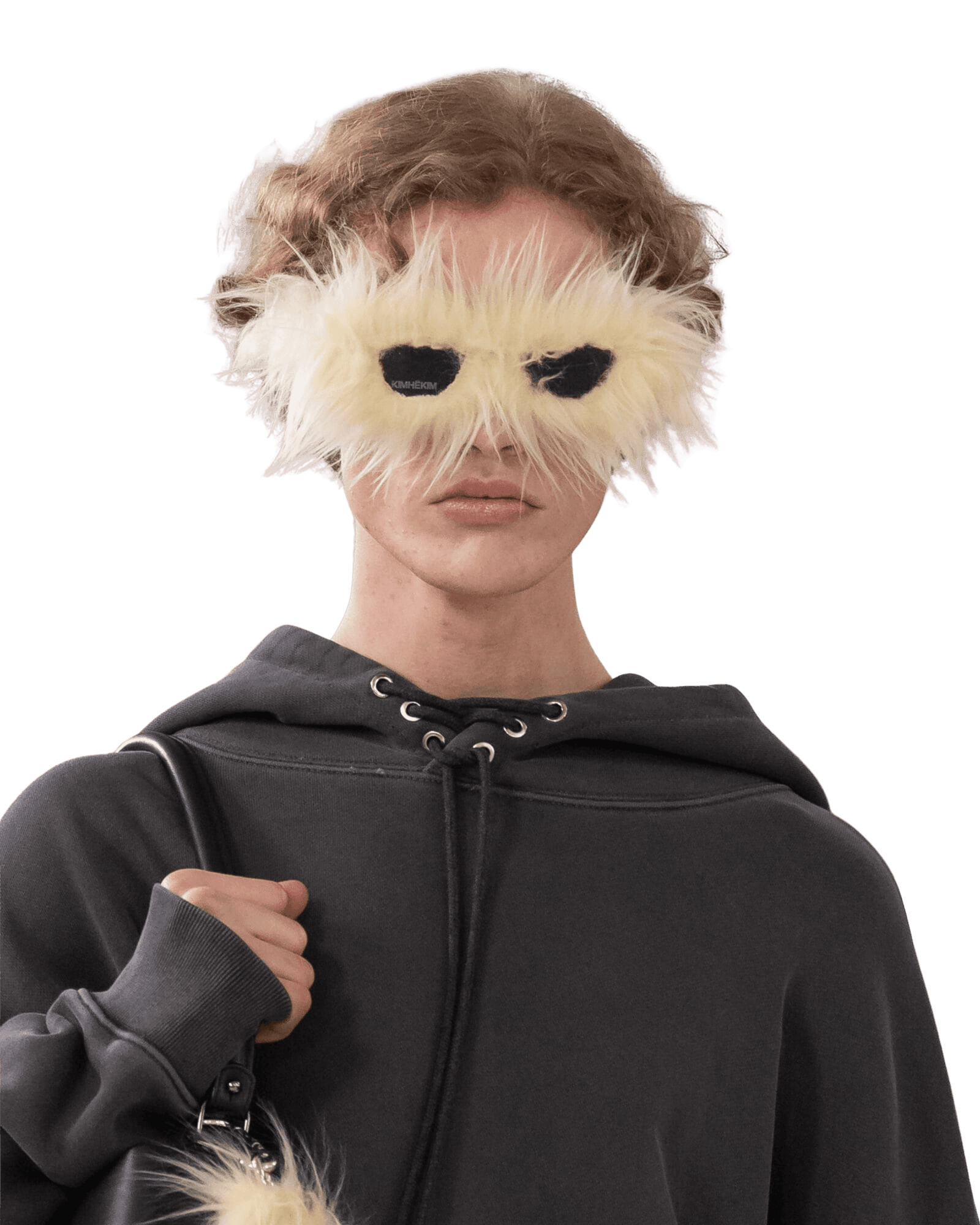 Upcycled Eyelet Hoodie (Grey) — vue 5