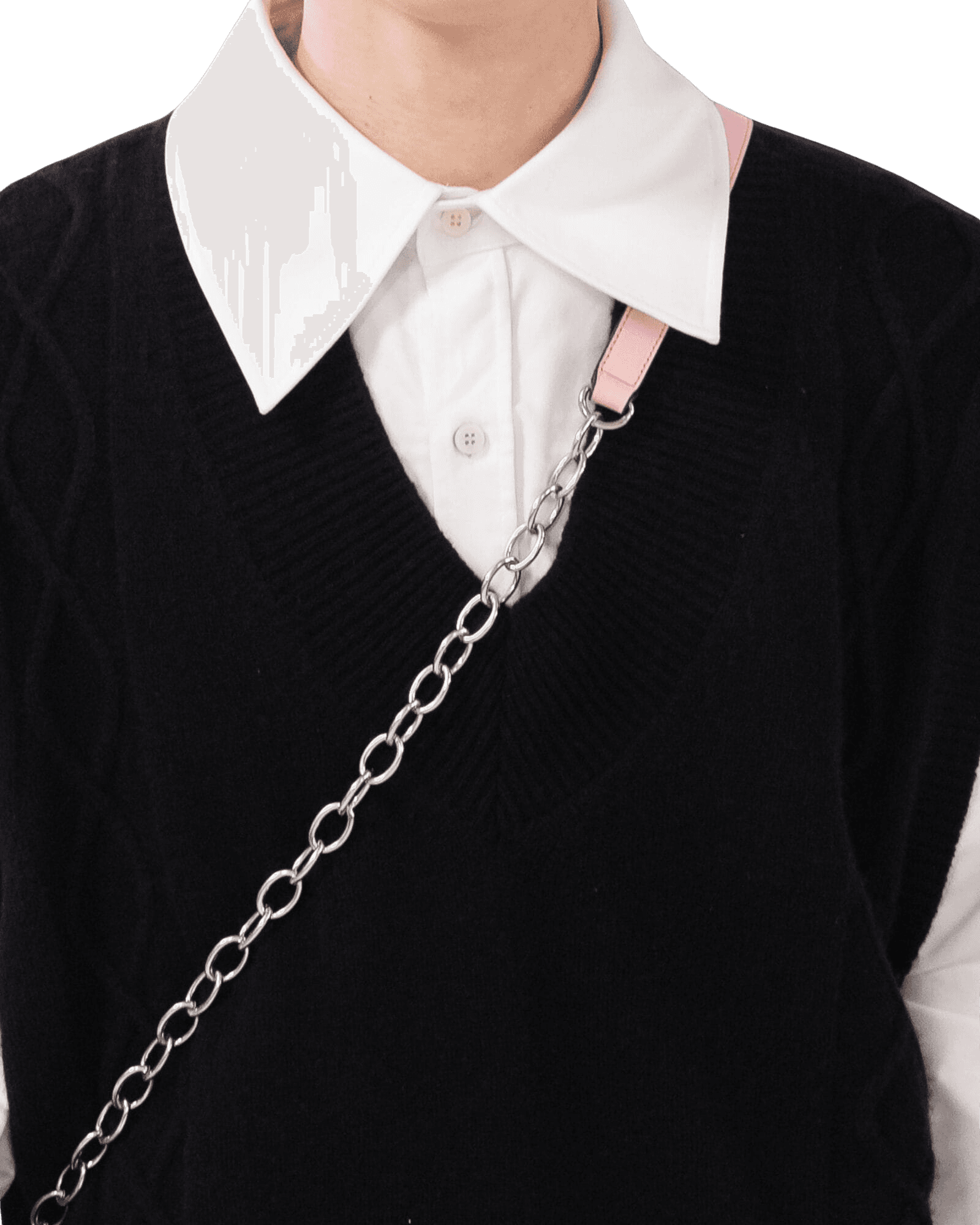 Fringed Knit Vest (Black) — vue 3