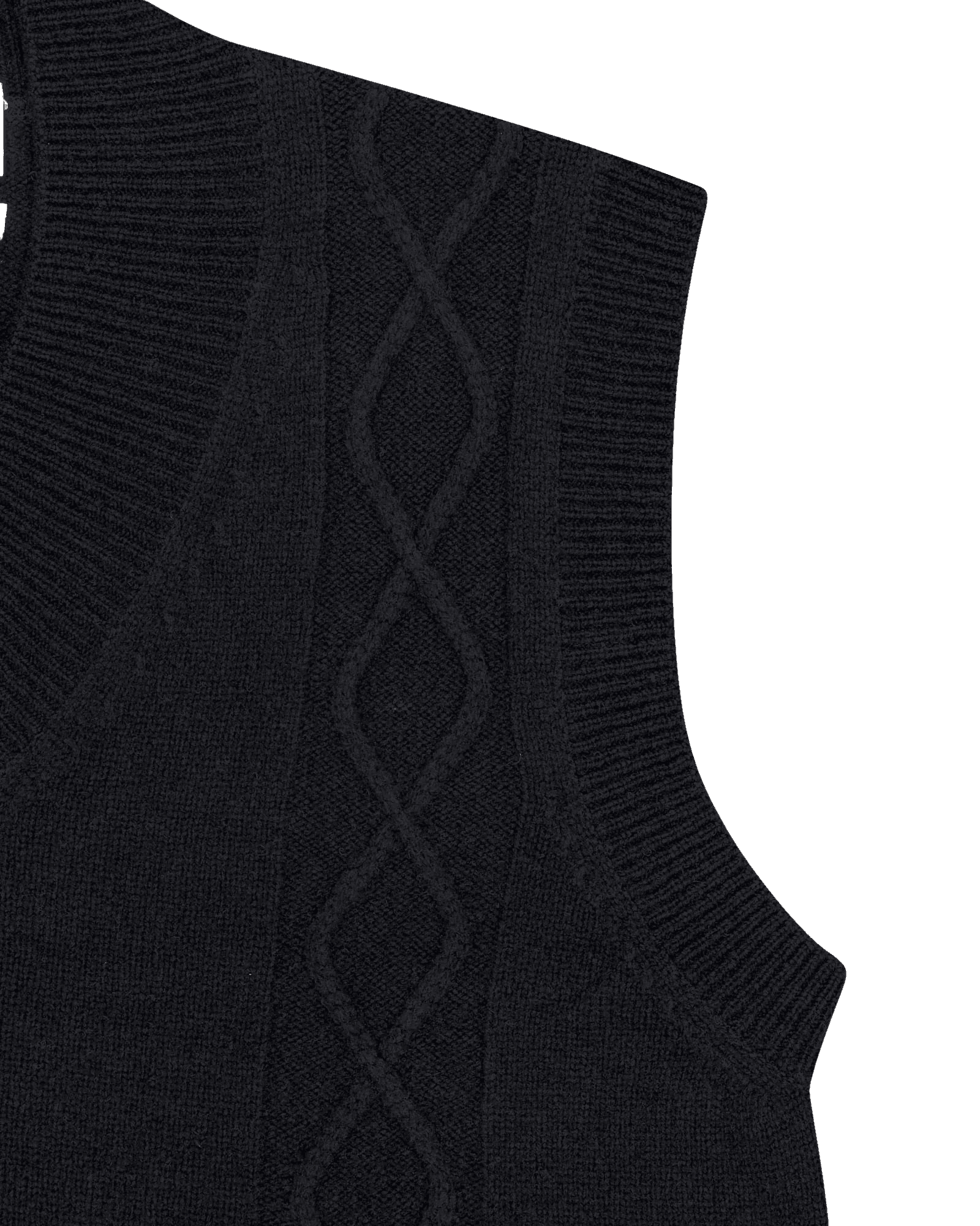 Fringed Knit Vest (Black) — vue 23